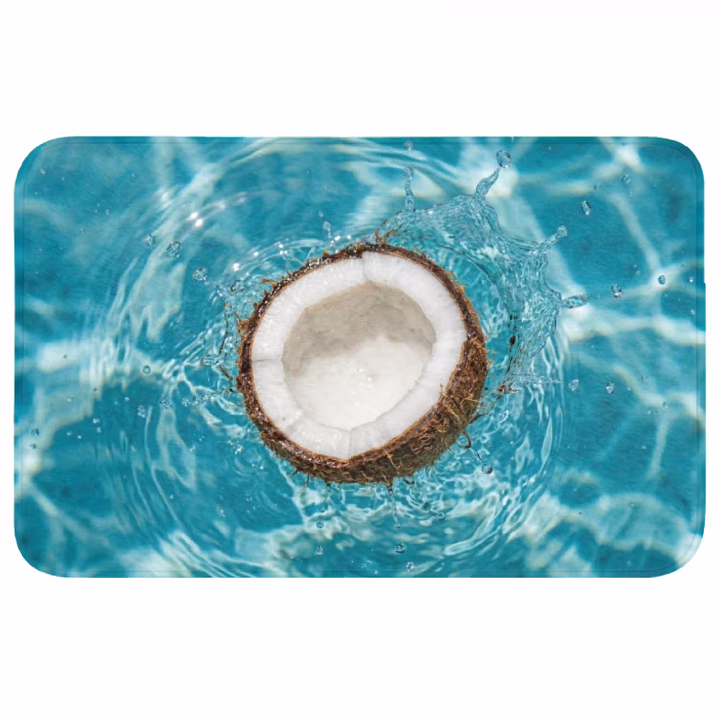 Kokosnoot - Water - Wit Badmat middel -3d