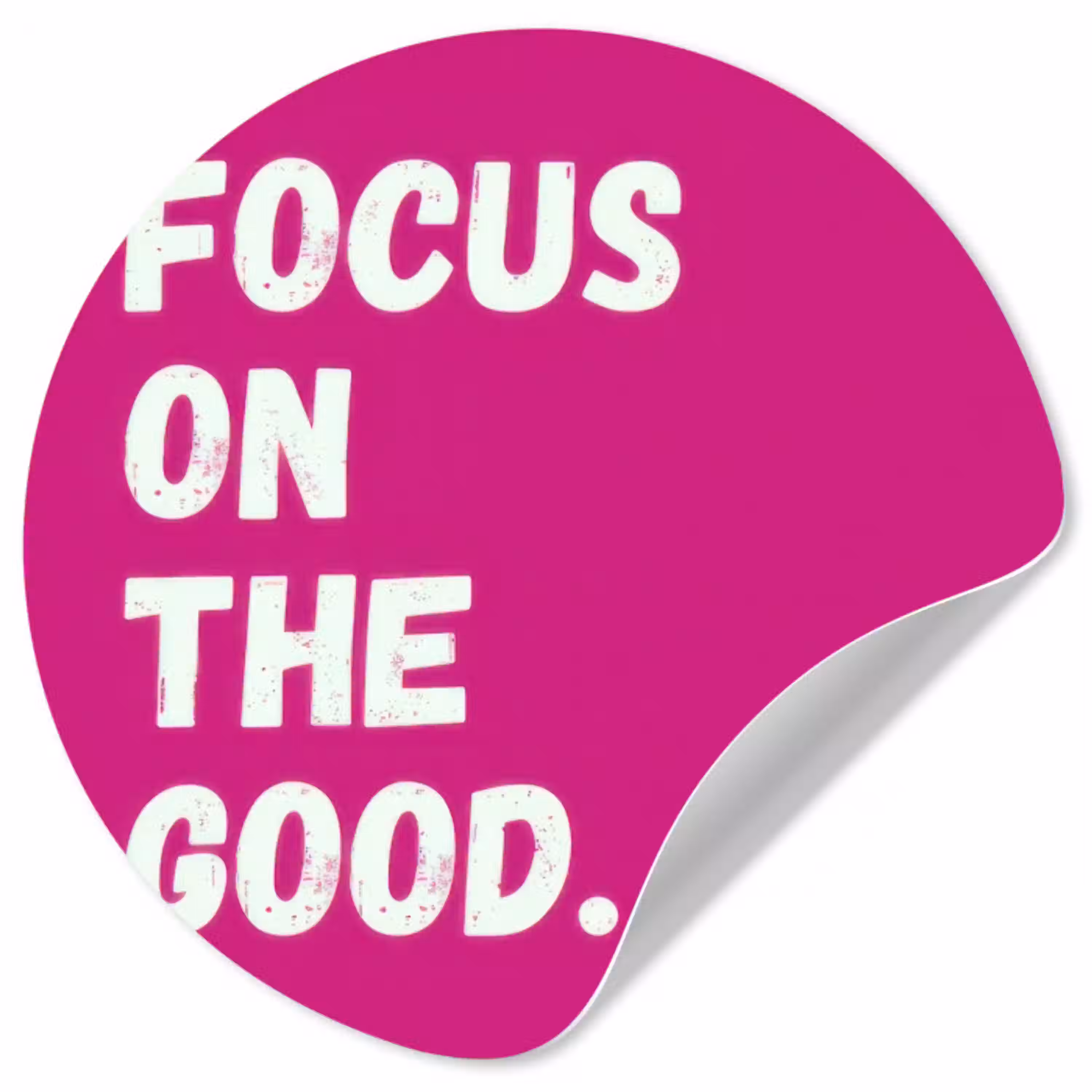 Focus on the good - Roze - Simple Wandcirkel behangsticker klein -3d