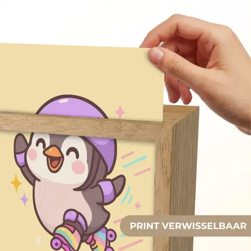 Pinguïn - Rolschaatsen - Geel - Energiek Light Box met kabel (Kinderlampje) klein -USP_websiteprintNL
