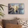 Zeilboot - Zon - Pier - Hout canvas 2cm klein -sfeer1