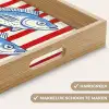 Vissen - Verticale strepen - Blauw - Rood Dienblad Rechthoek middel -USP_HandgreepNL