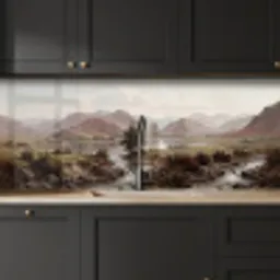 Berglandschap - Meer - Bergen - Vallei - Klassiek keuken achterwand 2 middel -sfeer1
