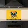 Bloemen - Kleurrijk - Vlinder - Sierlijk keuken achterwand spatscherm klein -sfeer1