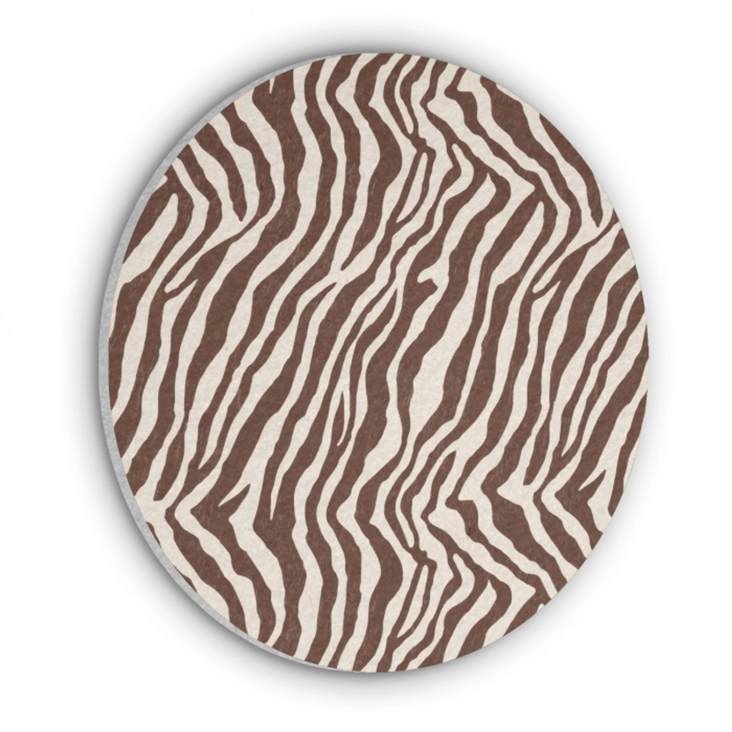 Zebra - Patroon - Zwart - Wit Akoestische PET Vilt - Rond klein 838 -3d