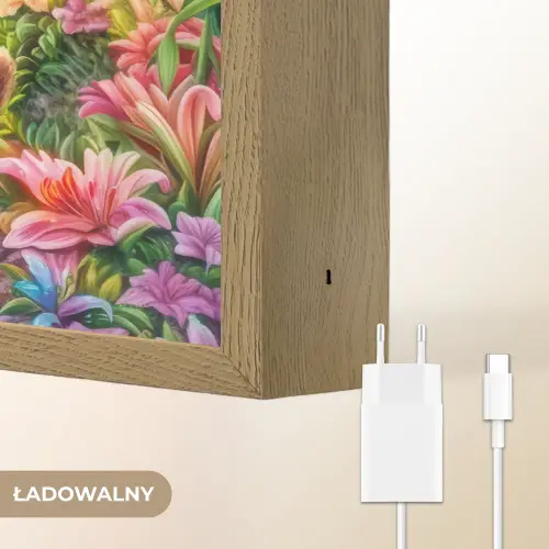 Kitten - Flamingo - Bloemen Light Box met batterij (Wandlamp kind) middel -USP_websiteoplaadbaarNL