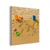 Wereldkaart - Zand - Kleurrijk - Zomer aluminium wit klein -3d