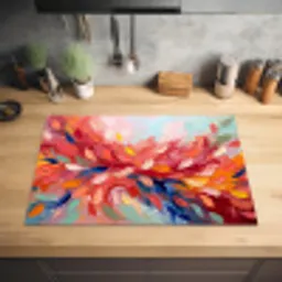 Bloemen - Abstract - Kunst - Modern Inductie beschermer vinyl 3mm klein -sfeer5