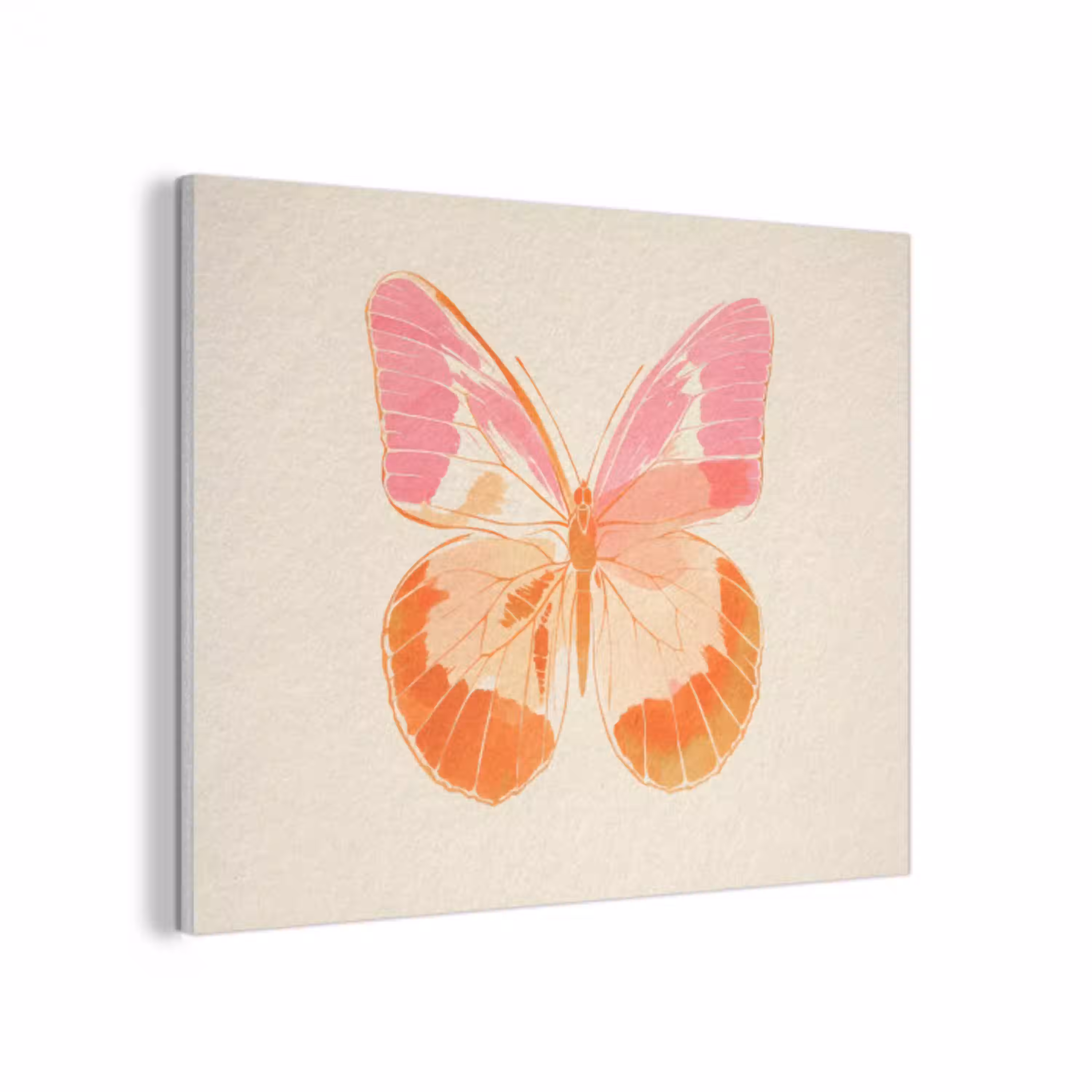 Oranje - Vlinder - Minimalistisch PET vilt klein -3d