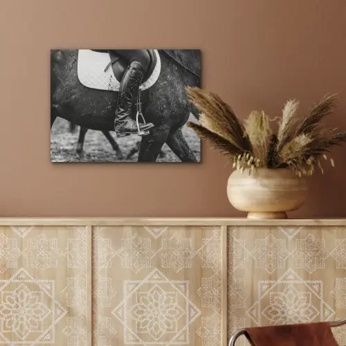 Paard - Sport - Zwart - Wit PET vilt klein -sfeer4
