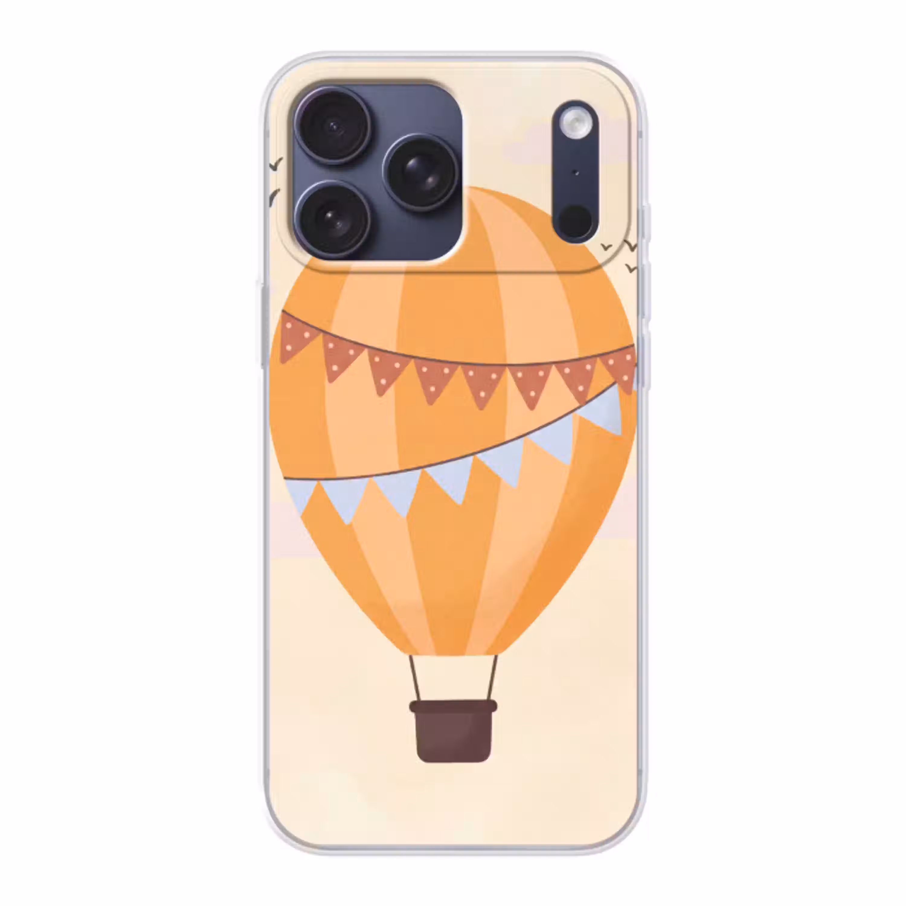 Luchtballon - Slingers - Avontuur - Illustratie - Oranje Telefoonhoesje iPhone 17 Pro Max klein -3d