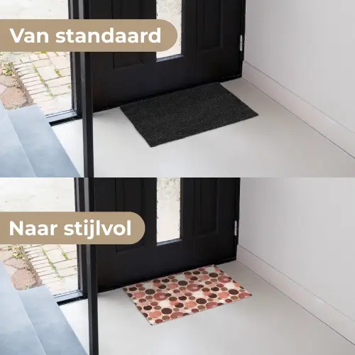 Cirkels - Modern - Kleurrijk Deurmat klein 898 -voor-na_NL