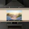 Strand - Zon - Duin - Gras - Zand - Horizon keuken achterwand spatscherm klein -sfeer1