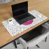 Smiley - Roze - Stippen Muismat XXL klein -sfeer1