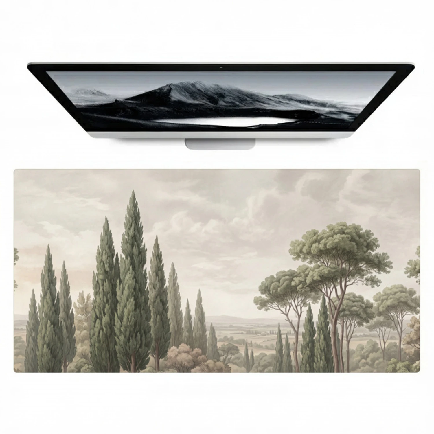 Vallei - Bos - Natuur - Groen Muismat XXL klein -zzz3d
