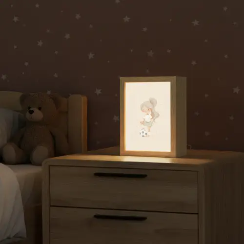 Meisje - Voetbal - Beige Light Box met kabel klein -sfeer1_kind