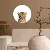 Leeuw - Kinderen - Wilde dieren - Welp - Jongen Wandcirkel behangsticker klein -sfeer1