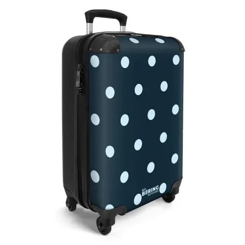 Blauw stippen patroon NBS - Handbagage koffer - Unisex middel -productfoto_3d