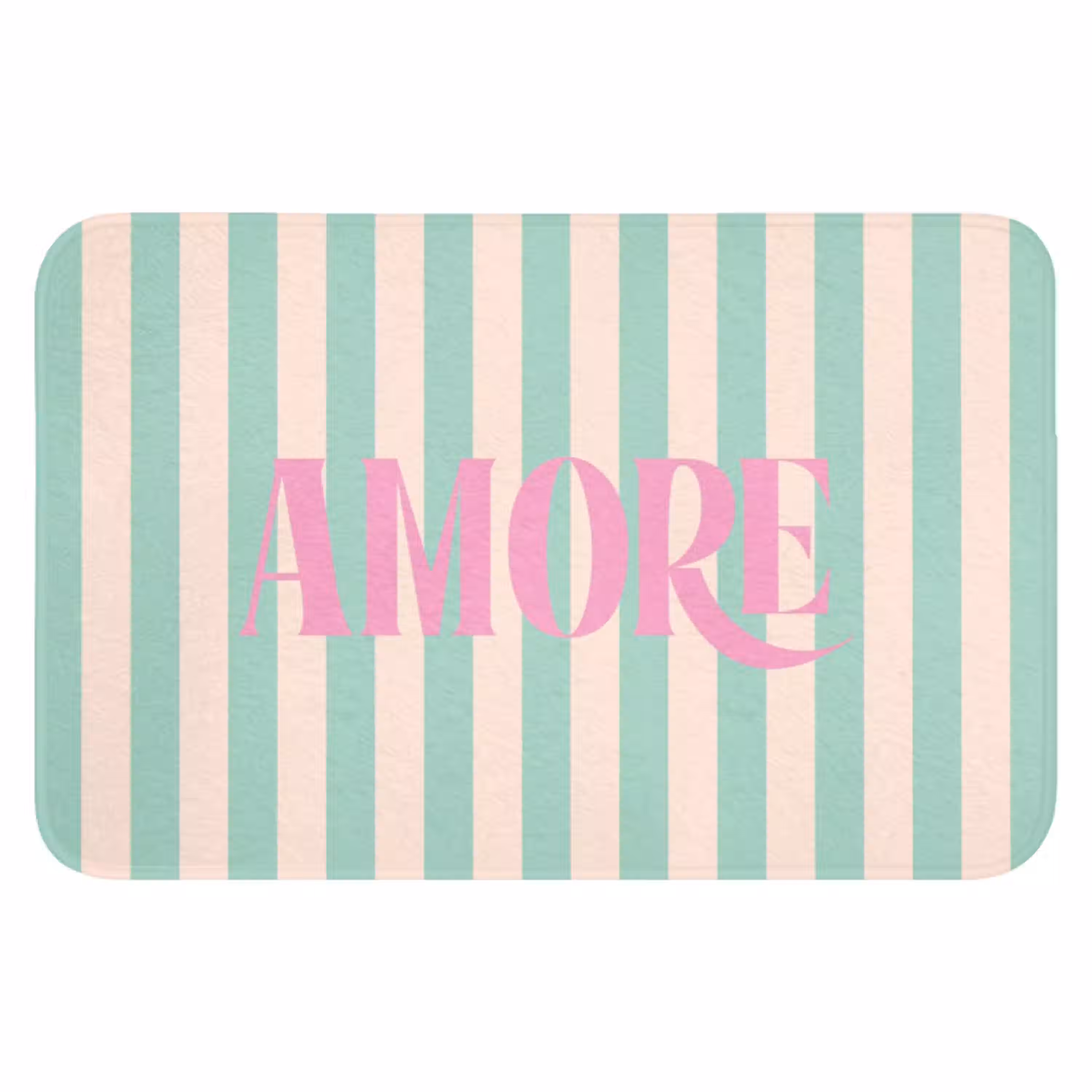 Roze - Groen - Strepen - Amore WCmat klein -3d