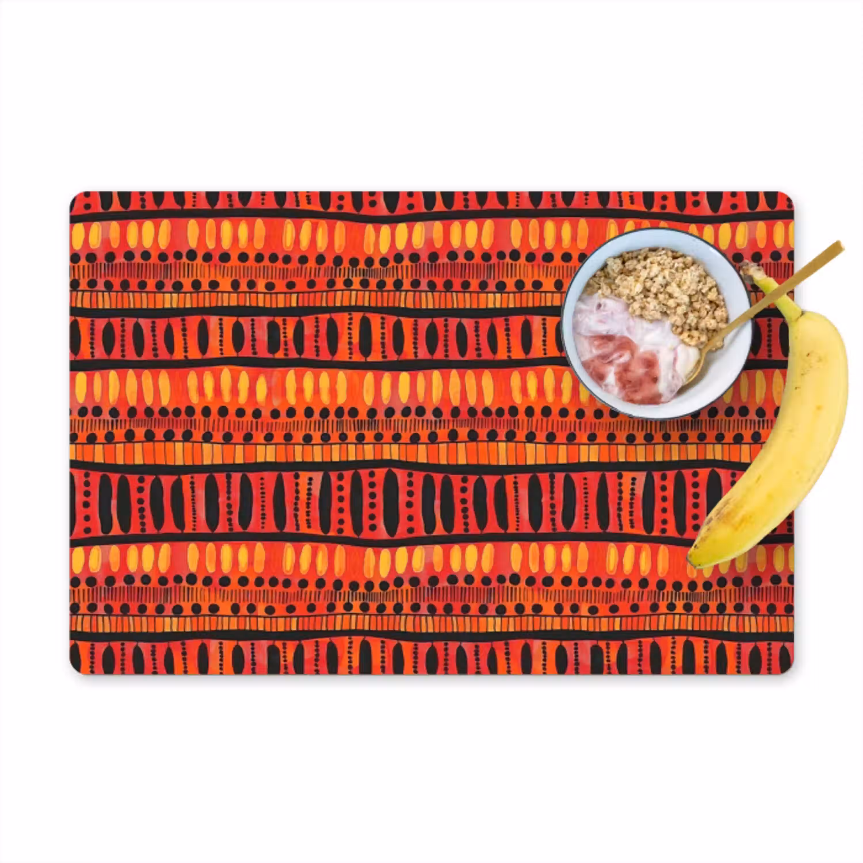 Rood - Oranje - Etnisch - Expressief - Patroon Placemat vinyl groot 368 -zzzproduct_Kitchenyeah-website