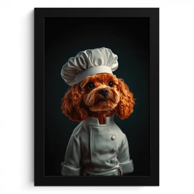 Bruin - Kok - Hondje KitchenYeah - Keuken - Fotolijst klein -3d