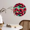 Aardbeien - Rood - Groen - Kroontjes Wandcirkel kunststof plaat 5mm dik klein 188 -sfeer4