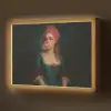Vrouw - Portret - Kauwgombel Light Box met batterij (Wandlamp) middel -z3d_website
