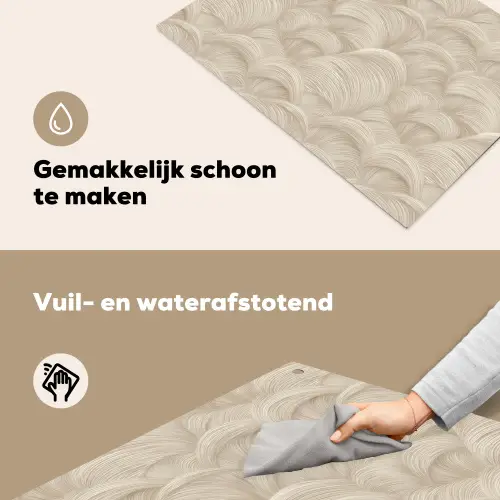 Bogen - Patroon - Beige Inductie beschemer met haakjes klein 777 -ky-schoon-nl