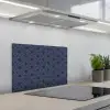 Patroon - Blauw - Geometrisch keuken achterwand spatscherm klein 900 -3d_schuin