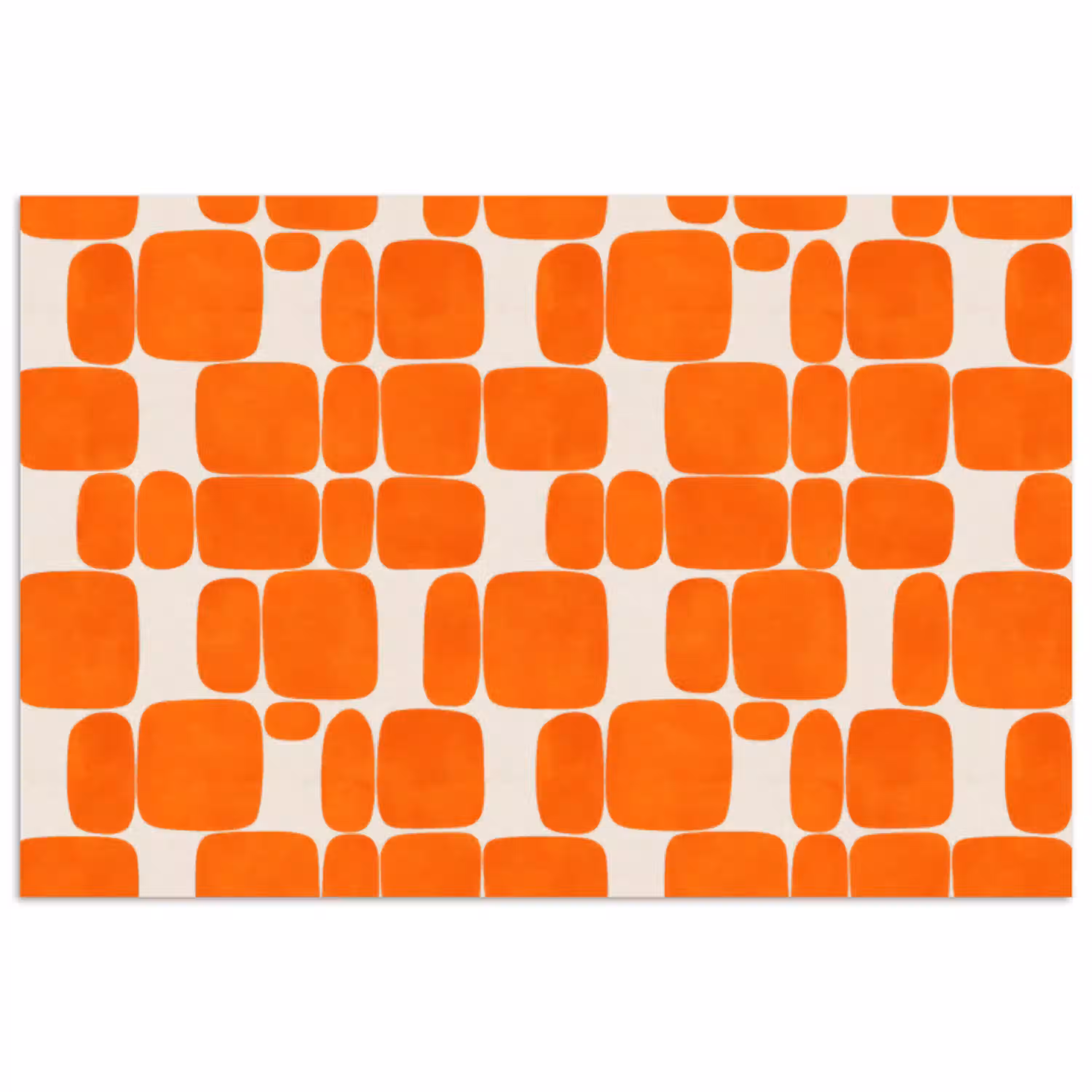 Patroon - Retro - Oranje poster papier klein 62 -3d