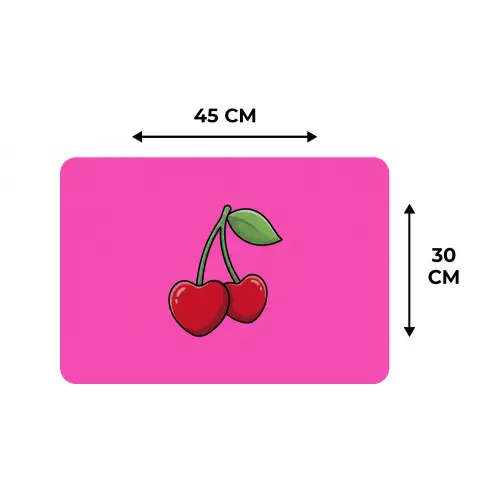 Kers - Roze - Fruit Placemat vinyl groot -specs