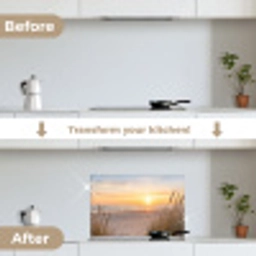 Zonsondergang - Duinen - Zee keuken achterwand spatscherm klein -voor_na_EN