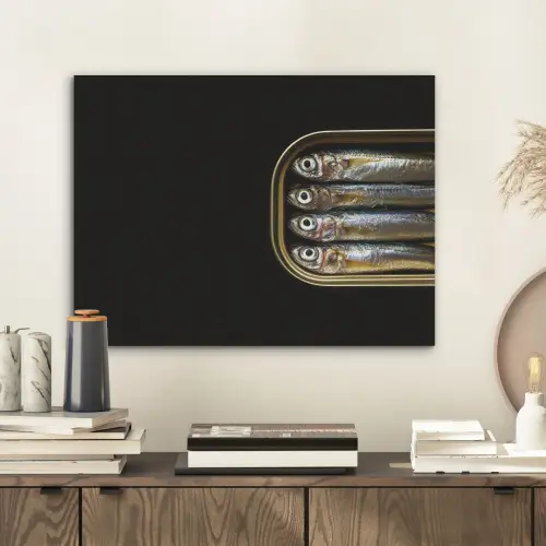 Sardines - Blik - Zwart - Vissen PET vilt klein -sfeer1