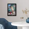 Auto - Vrouw - Groen fotolijst zwart zonder passe partout klein -sfeer4