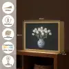Wit - Bloemen - Tulpen - Vaas Light Box met batterij (Wandlamp) middel -USP_websiteoverzichtNL