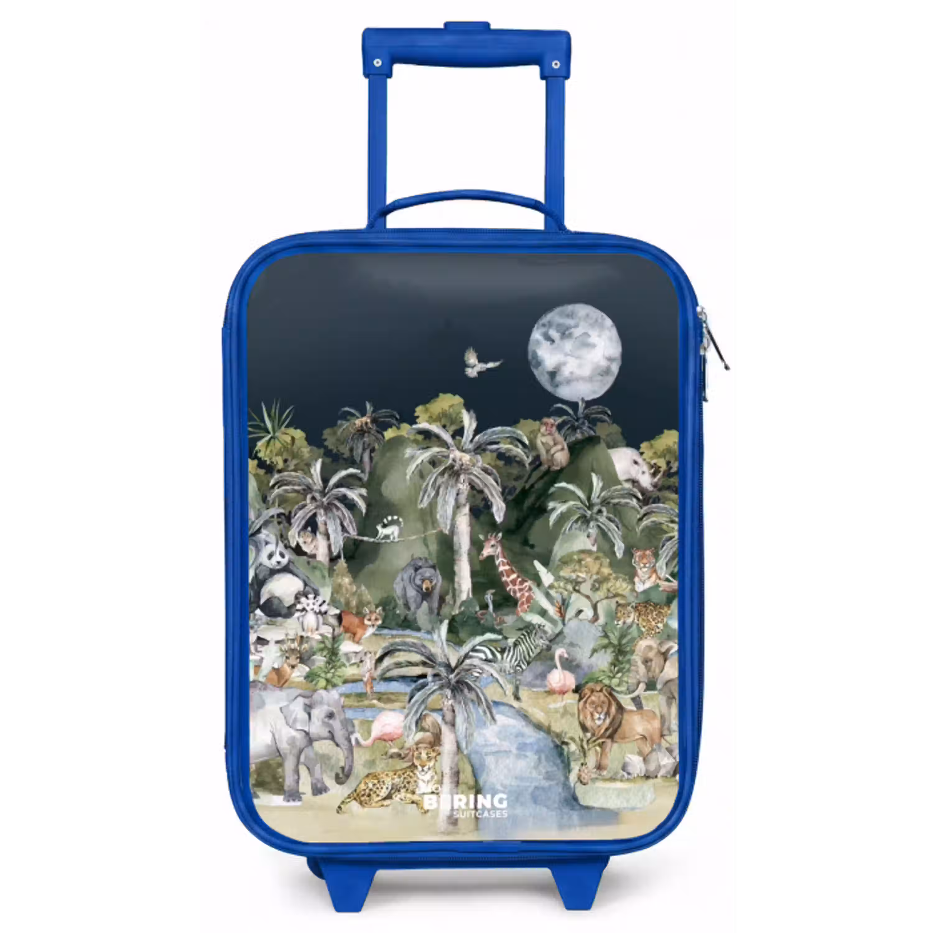 Jungle in de maneschijn Kinderkoffer - Blauw klein -zz3dotto
