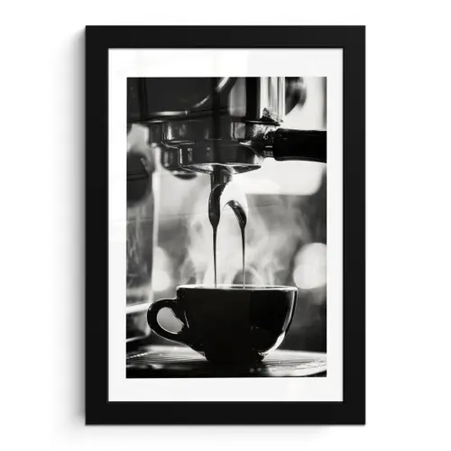 Coffee - Espresso - Koffiemachine - Kop fotolijst zwart zonder passe partout klein -3d