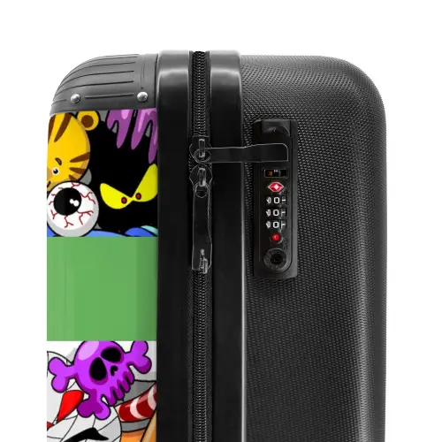 Kleurrijke Monstermix NBS - Handbagage koffer - Kinderen Unisex middel -slot
