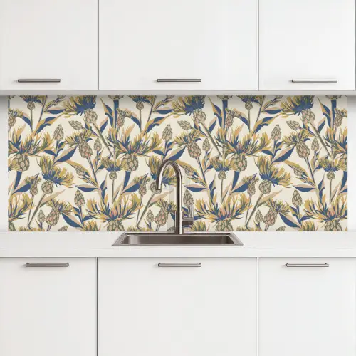 Bloemen -  Patroon - Design - Natuur keuken achterwand 2 middel 871 -3d