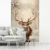 Kerst - Rendier - Winter - Krans fotobehang vinyl groot -woonkamer