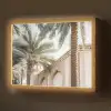 Gebouw - Palmbomen - Beige - Zon Light Box met batterij (Wandlamp) middel -z3d_website
