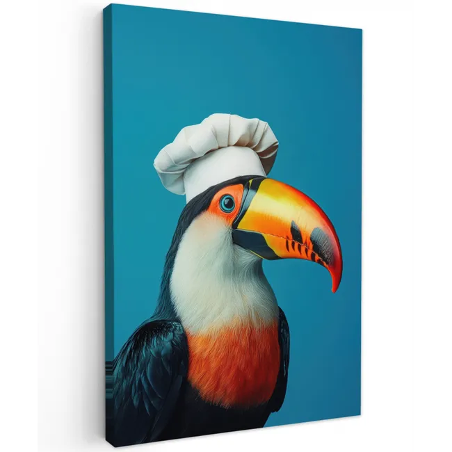 Toekan - Papegaai - Vogel - Koksmuts Tuinposter op houten frame 2 cm dik klein -3d