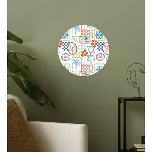 Zee - Sfeer - Tomaat -  Mozaïek Wandcirkel behangsticker klein 186 -sfeer2