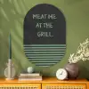 Quote - Groen - Grill - Zomer Wandcirkel Ovaal Glas middel -sfeer2