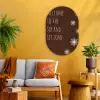 Bruin - Quote - Bloemen - Zomer Wandcirkel Ovaal Glas middel -sfeer4