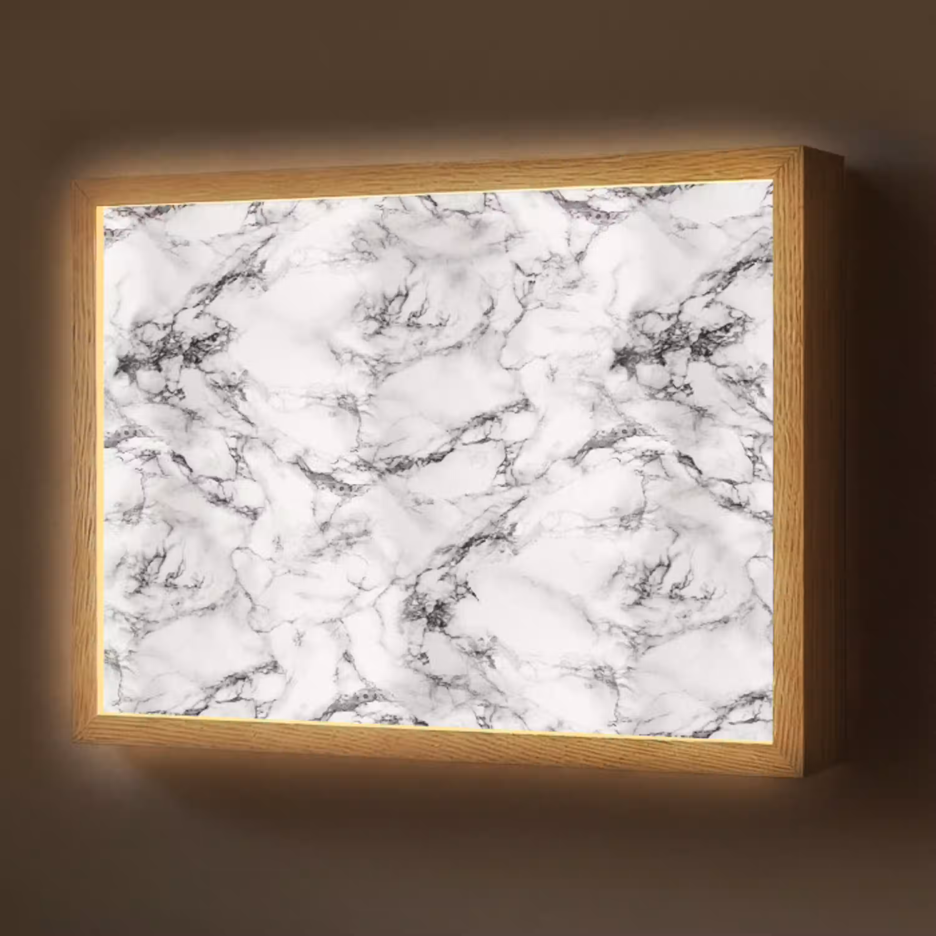 Marmer - Zwart - Dramatisch - Wit Light Box met batterij (Wandlamp) middel 907 -z3d_website