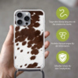 Koeienhuid - Klassiek - Bruin Hoesje iPhone 16 Pro Max met koord klein -sfeer2_DE