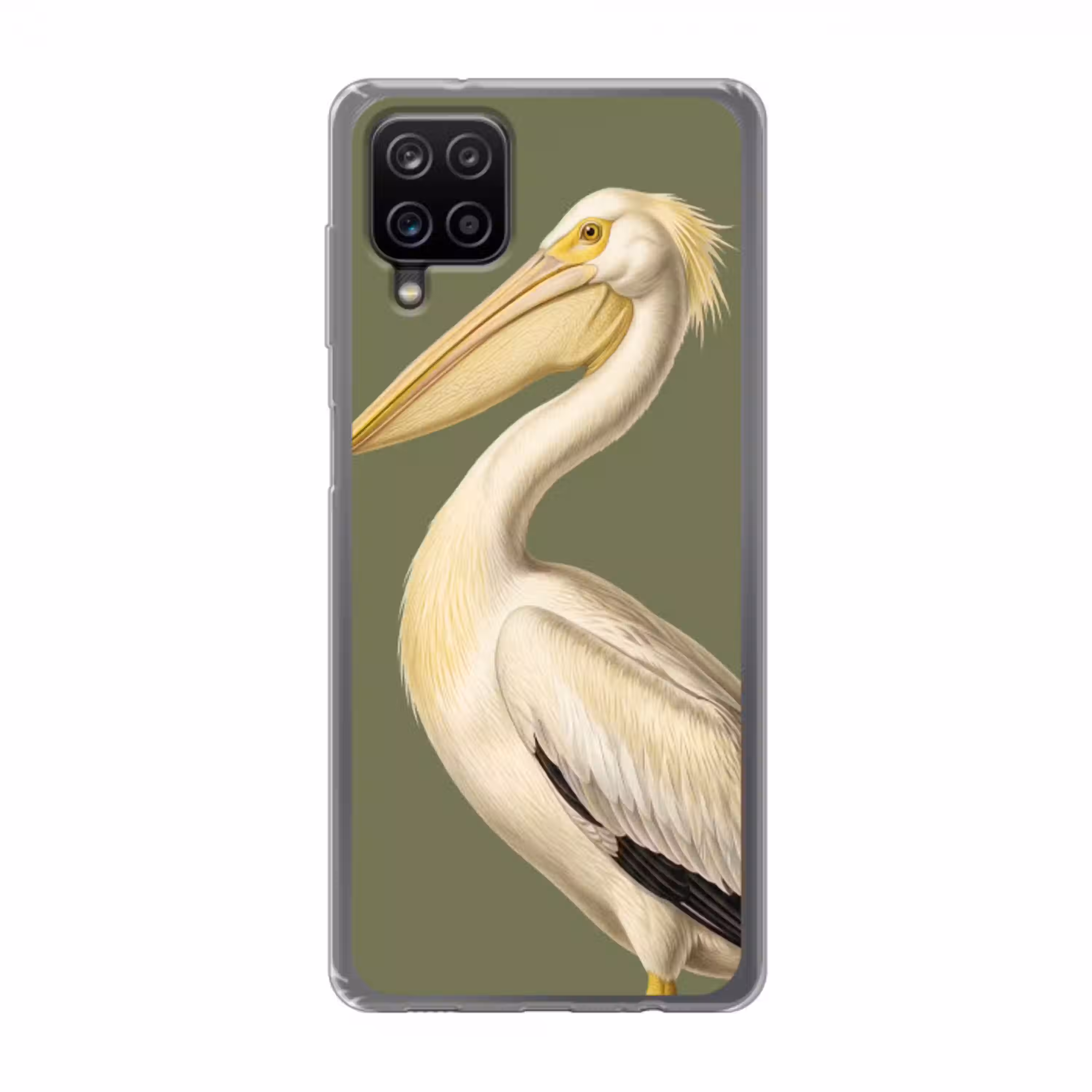 Pelikaan - Wit - Vogel - Klassiek - Natuur Telefoonhoesje Samsung Galaxy A12 klein -3d