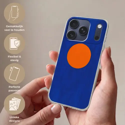 Vorm - Rond - Minimalistisch - Blauw Telefoonhoesje iPhone 17 Pro klein -sfeer3_NL