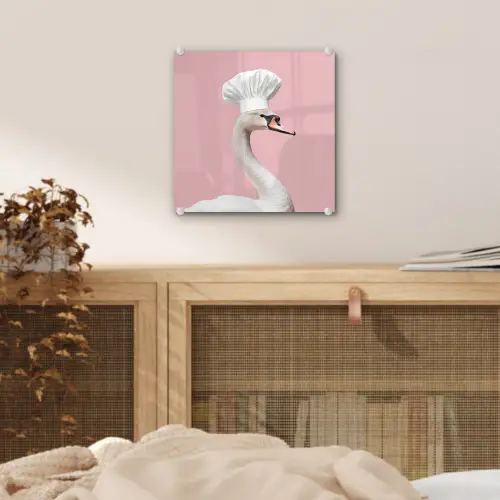 Zwaan - Koksmuts - Mooi - Klassiek plexiglas 5mm klein -sfeer4