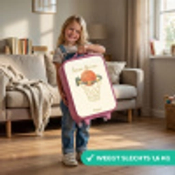 Basketbal in neutrale kleuren Kinderkoffer - Roze klein -sfeer2_NL